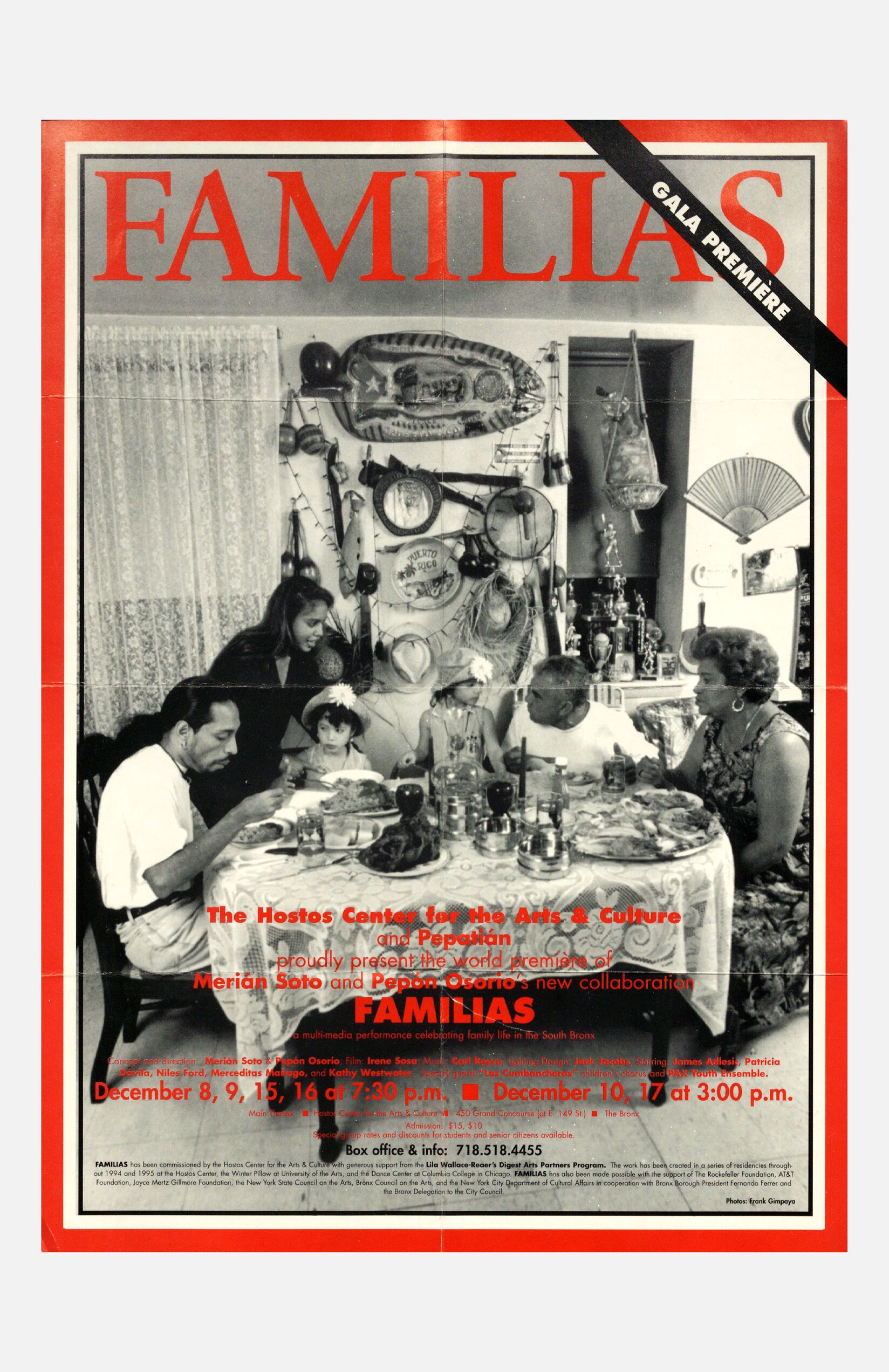 The Hostos Center for the Arts & Culture and Pepatián world premiere of Familias Merián Soto and Pepón Osorio's new collaboration, Familias<br><br>El Centro Hostos para las artes y cultura y Pepatián premier mundial de Familias, la nueva colaboración de las familias Merián Soto y Pepón Osorio