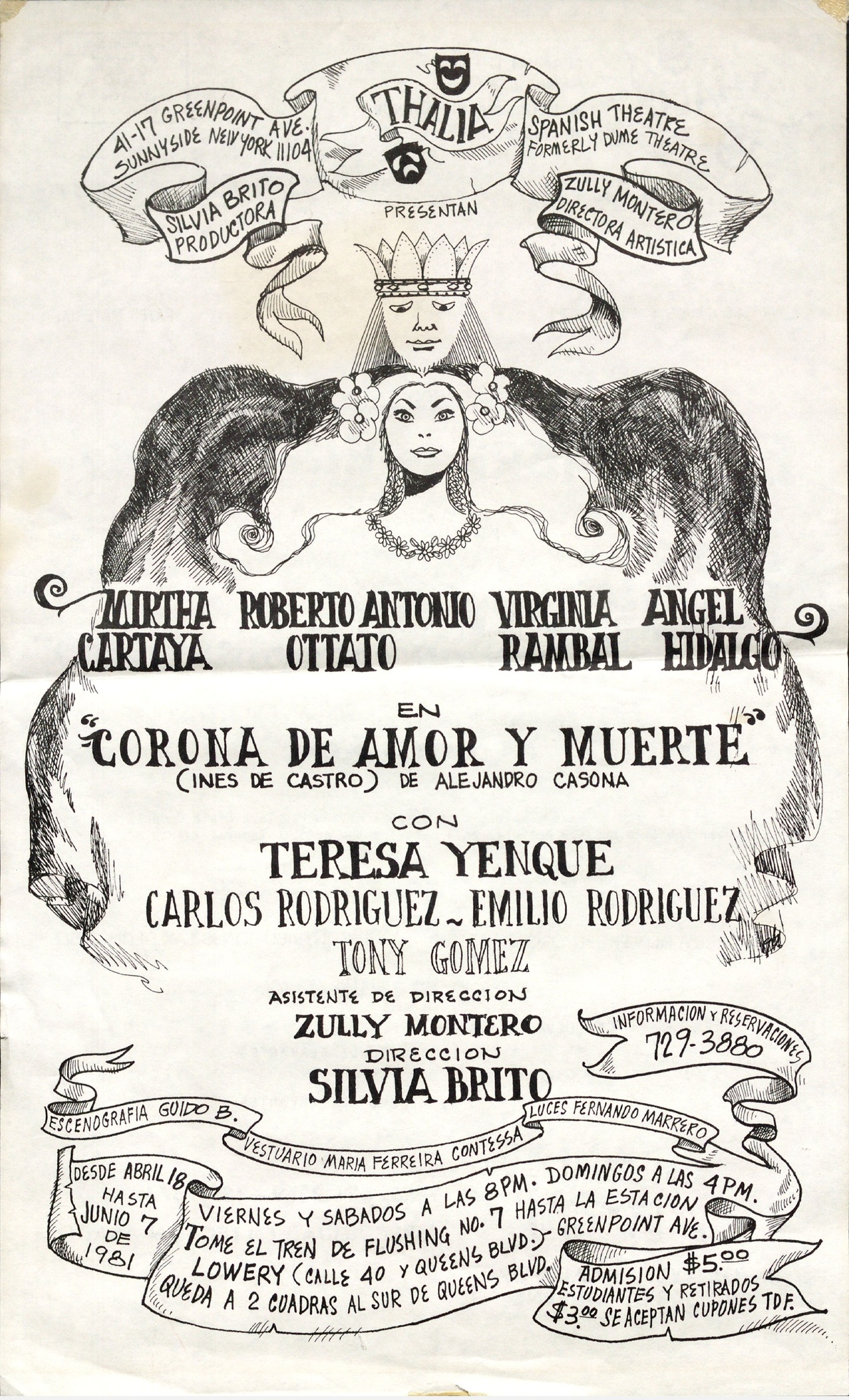 Thalia presentan Mirtha Cartaya, Roberto Antonio Ottato, Virginia Rambal, Angel Hidalgo en Corona de Amor y Muerte<br><br>Thalia presents Mirtha Cartaya, Roberto Antonio Ottato, Virginia Rambal, Angel Hidalgo in Corona de Amor y Muerte [Crown of Love and Death]