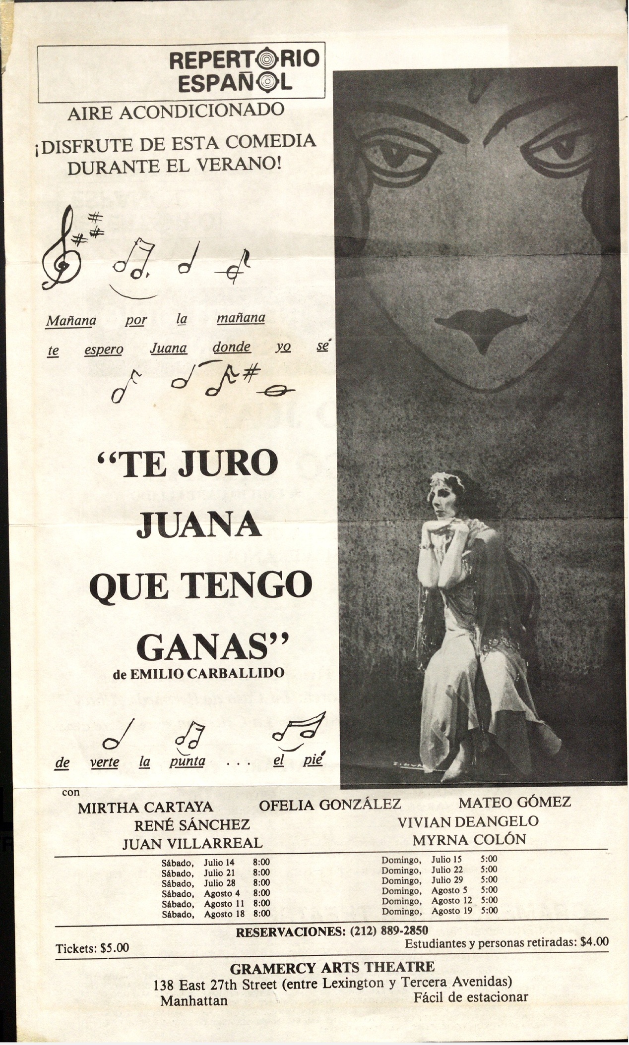 Gramercy Arts Theatre Te Juro Juana que Tengo Ganas de Emilio Carballido<br><br>Gramercy Arts Theatre Te Juro Juana que Tengo Ganas [I Swear to You, Juana, I Want to] by Emilio Carballido