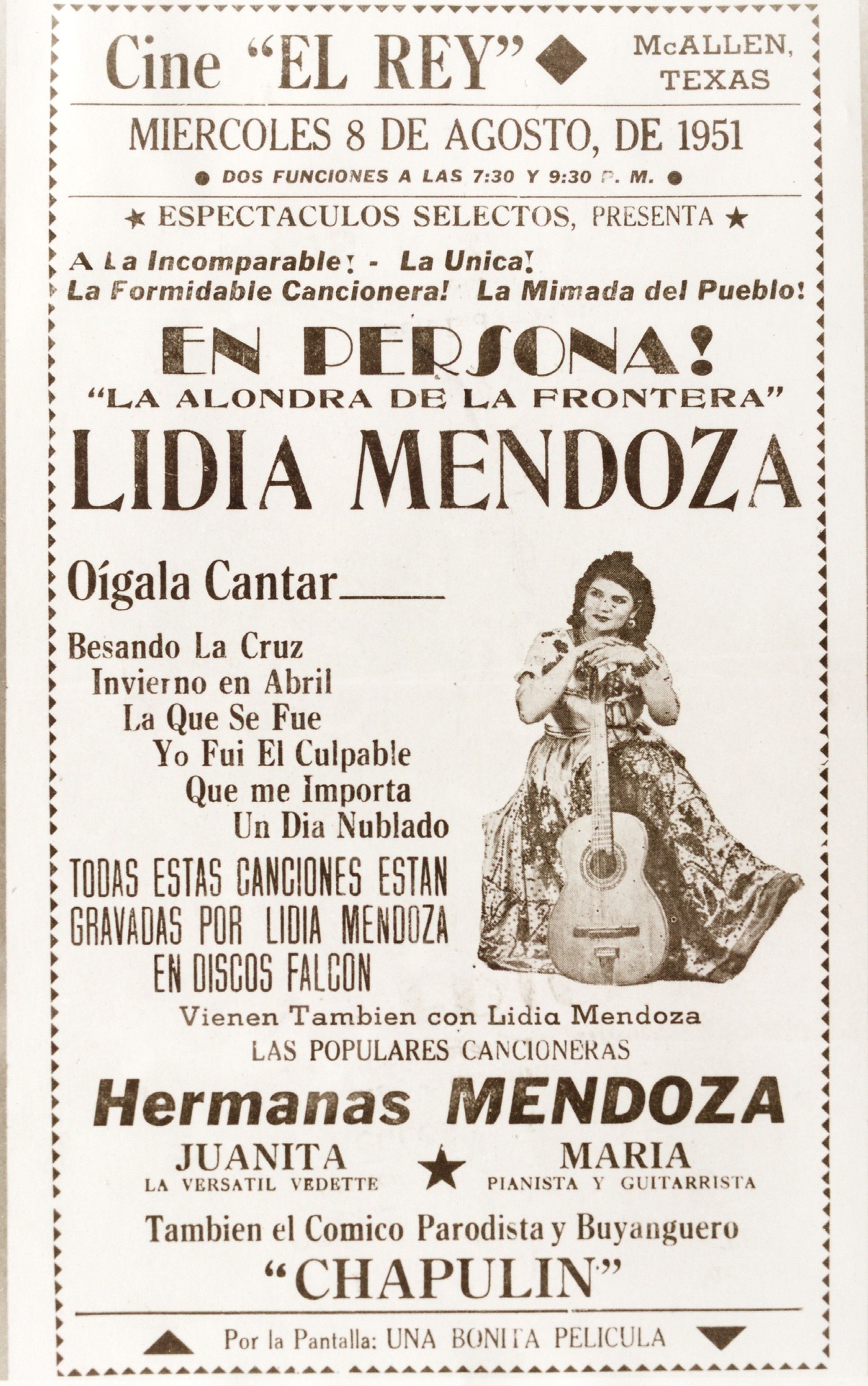 En Persona! La Alondra de la Frontera Lidia [Lydia] Mendoza<br><br>In Person! La Alondra de la Frontera Lidia [Lydia] Mendoza 