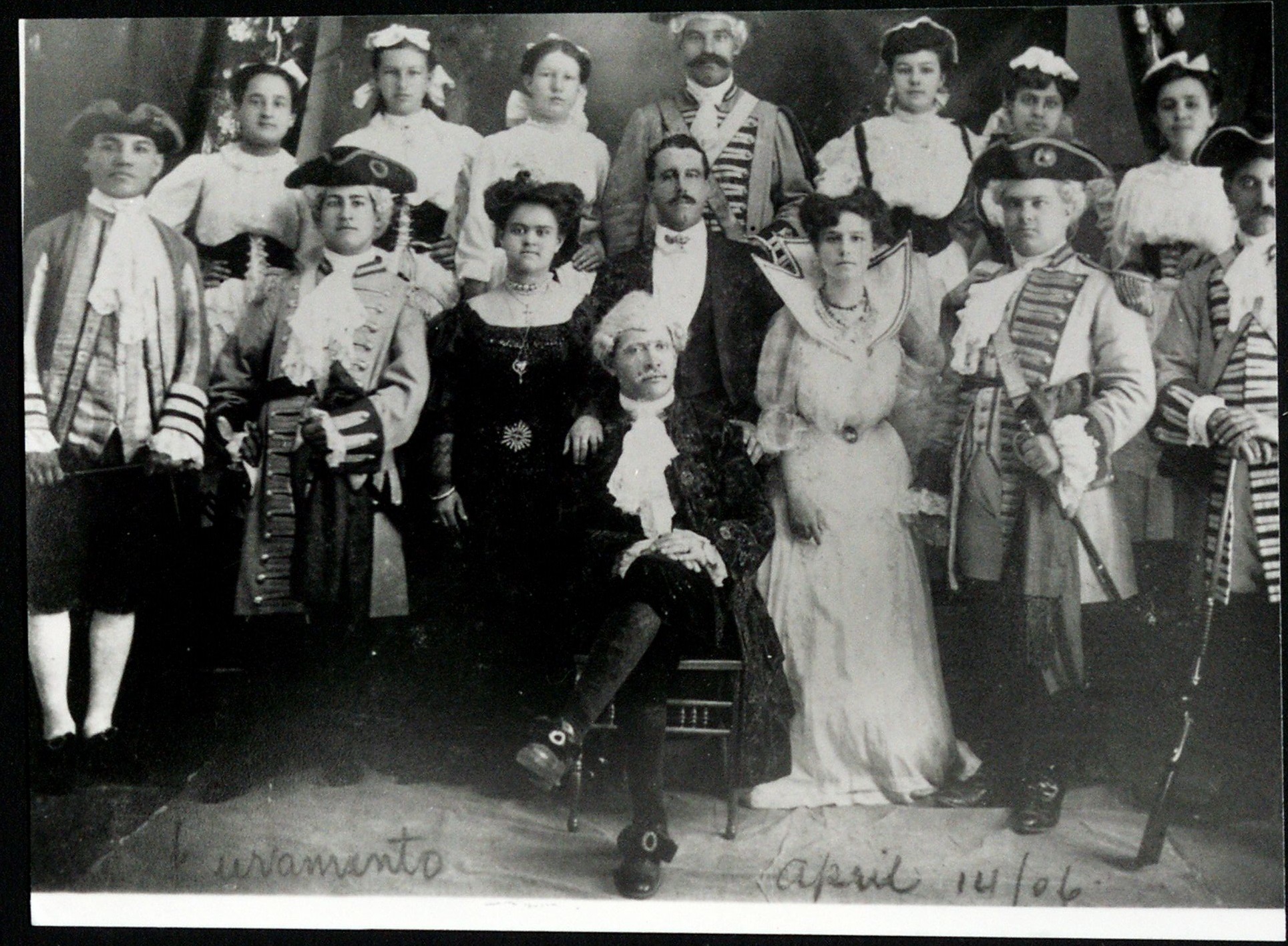Black and white photograph of an unknown touring company