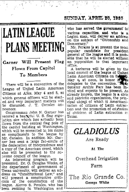 Newsclipping. Headline reads: Latin League Plans Meeting
